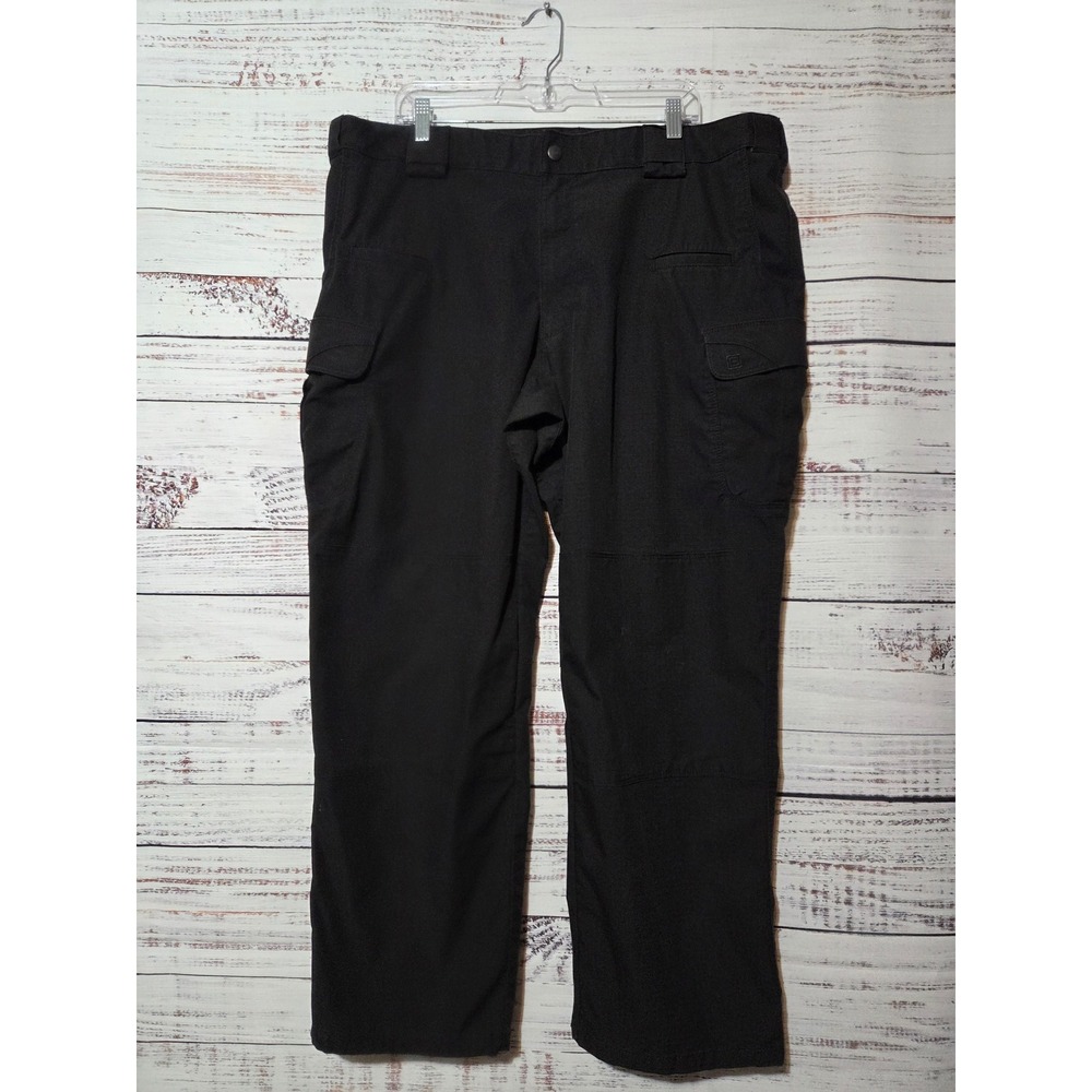5.11 Tactical Mens Black Ripstop Cargo Work Pants 42x30 Straight Leg Utility